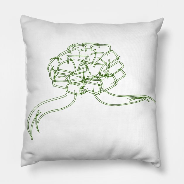 Ribbon Bow (green) Pillow by calenbundalas