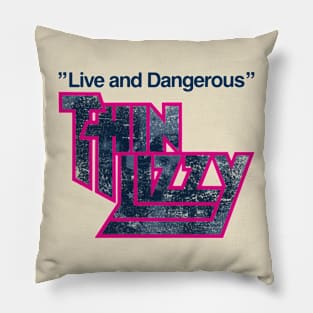 thin lizzy distressed graphic Pillow