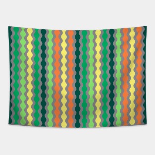 Yellow, Orange, Dark green | Formas coloridas lineales | Linear colorful shapes | 線形のカラフルな形 | Formes colorées linéaires | Lineare bunte Formen | Forme colorate lineari Tapestry