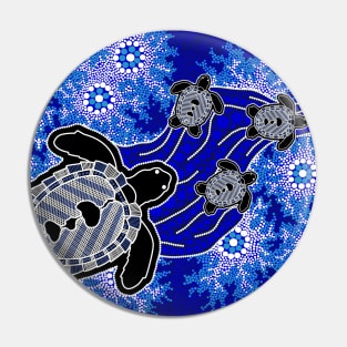 Aboriginal Art - Baby Turtles 2 Pin