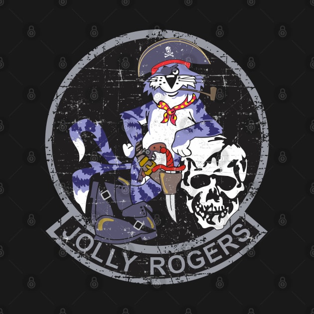 Grumman F-14 Tomcat - Jolly Rogers - Black Grunge Style by TomcatGypsy