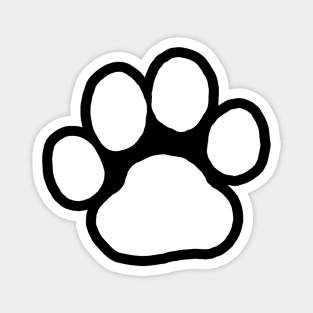 White Dog Paw Print Magnet