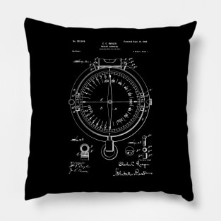 Pocket compass patent 1902 / compass blueprint Pillow