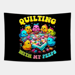 Womens Quilting With My Peeps Tapestry