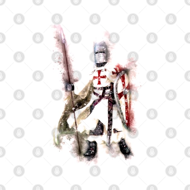 Dominating Templar Shield Cross Spear Medieval Warrior Armor by Naumovski