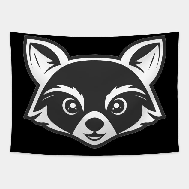 Cute Face of a Raccoon Animal Tapestry by Art-Jiyuu