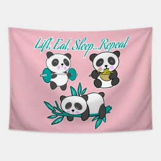 fitness, panda, girls who lift, fitness girl Tapestry