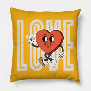 Love and Valentine's Day bright letters in the background and red wandering heart Pillow