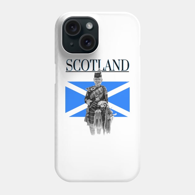 Scottish Bagpiper Phone Case by AuburnQuailart