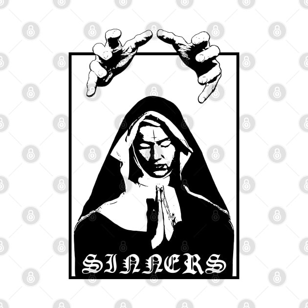 Sinners - Black Metal Design - White by Vortexspace