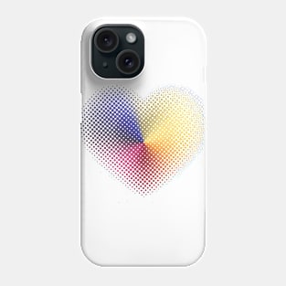 Angle Gradient on Halftone Heart (White/Clear) Phone Case