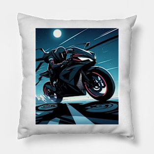 badass anime night ninja biker Pillow