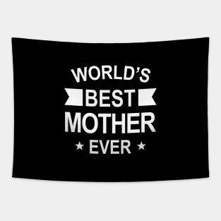 World’s Best Mother Ever White Typography Tapestry