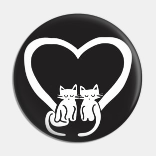 Cats in Love, 2 cats with heart, lovable and cuddly for any cat lover Pin