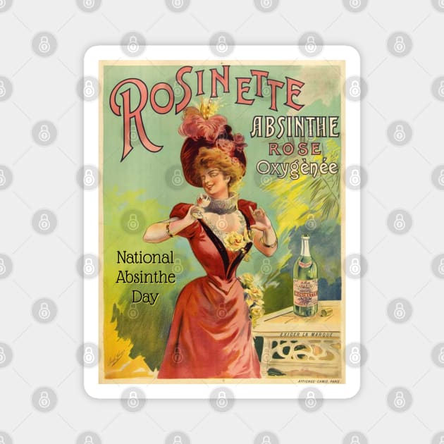 National Absinthe Day, vintage poster Magnet by HolidayBug