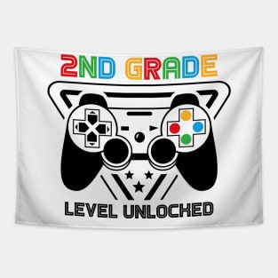 2nd Grade Level Unlocked Video Gamer Back to School Boys Tapestry