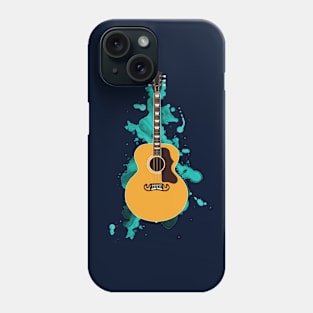 Jumbo Style Acoustic Guitar Natural Finish Phone Case