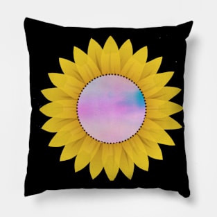 Through the Eye of a Sunflower Pillow