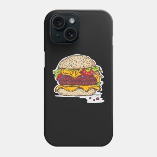 Illustrated juicy cheeseburger Phone Case