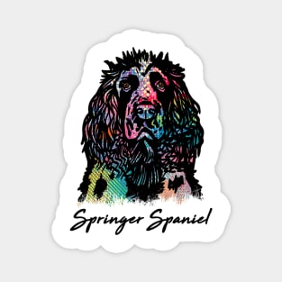 Springer Spaniel Dog - Tie Dye Color Magnet