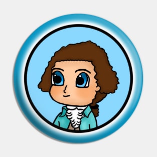 Chibi Thomas Jefferson Patriot Portrait Pin