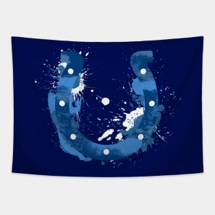 A Bblue Horseshoe Tapestry