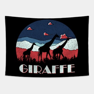 Giraffe - Distressed Retro Design Tapestry