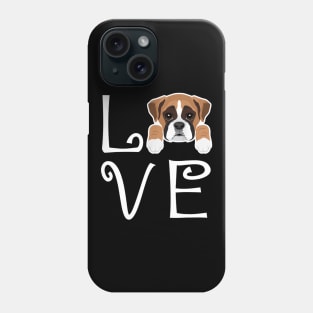 LOVE Boxer Dog Face Funny Phone Case