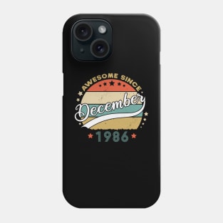 Awesome Since December 1986 Birthday Retro Sunset Vintage Phone Case