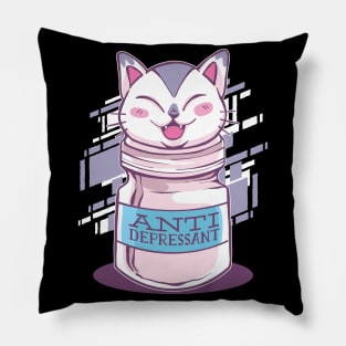 Joyful Kitty Antidepressant Design Pillow