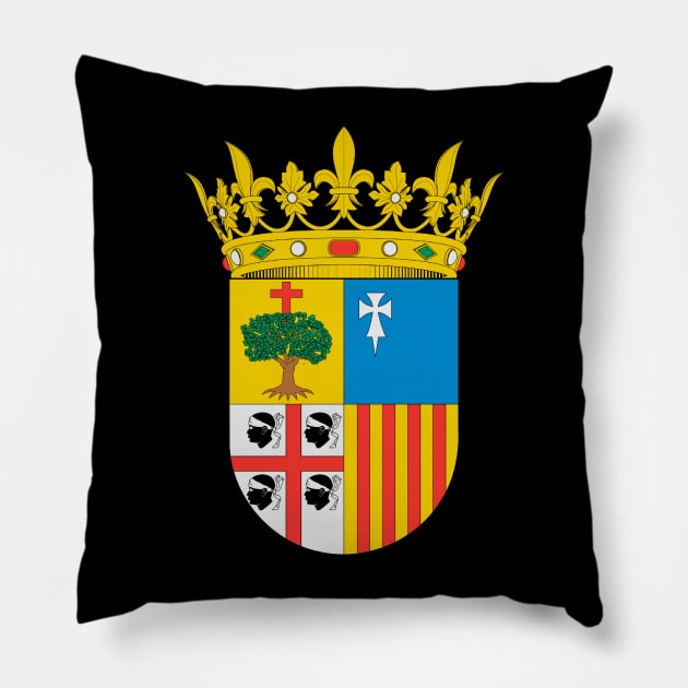 Coat of arms of Aragon Pillow by Wickedcartoons