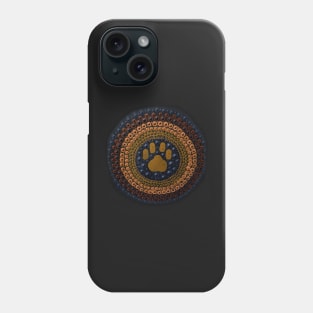 Dog pawprint mandala dot art Phone Case