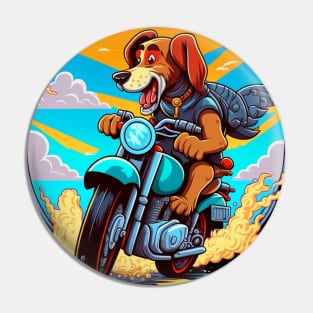 cute dog riding a motorcycle Pin