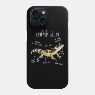 High Yellow Jungle Leopard Gecko Lizard Reptile Anatomy Phone Case