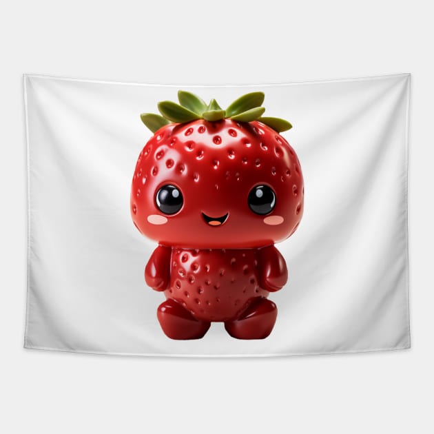 Cute Kawaii Baby Strawberry Tapestry by Cuteopia Gallery