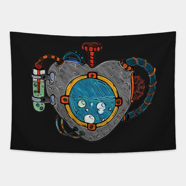 Steam Powered Heart Tapestry by cannibaljp