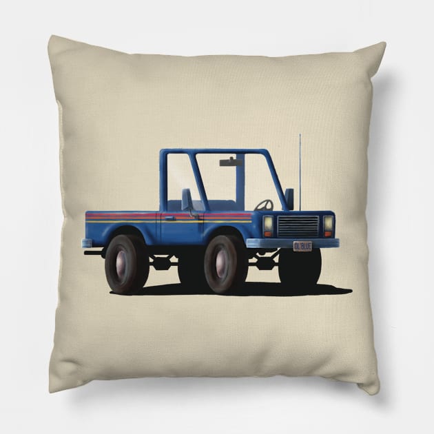 Blue Pickup Pillow by Gavin Otteson Art