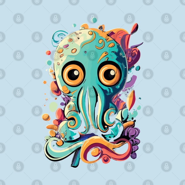 Cute Octopus Colourful - Baby Octopus Cthulhu by BigWildKiwi