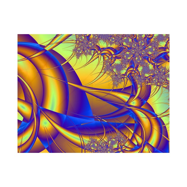 Blue and Gold Fractal Pattern by sciencenotes