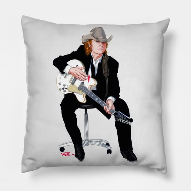 Dwight Yoakam - An illustration by Paul Cemmick Pillow by PLAYDIGITAL2020