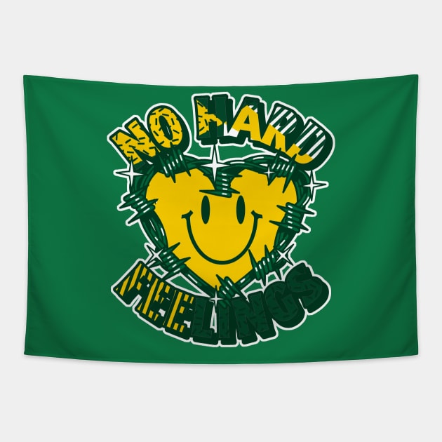 No Hard Feelings Noble Green Tapestry by funandgames