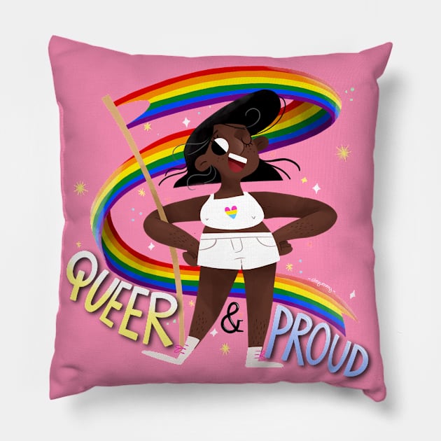 Queer & Proud - Pan Heart Pillow by Gummy Illustrations