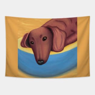 Lazy dachshund Tapestry