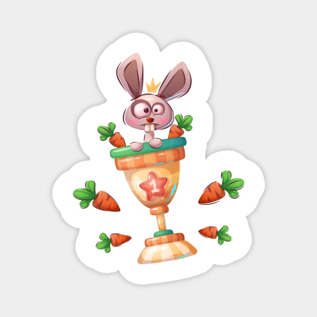 Funny Cartoon Rabbit Magnet by GiftsRepublic