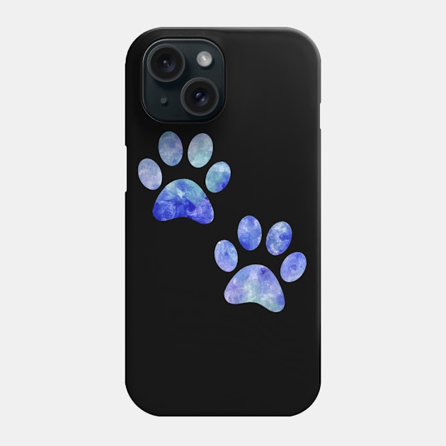 watercolor dogs paw blue watercolor puppy paw Phone Case by WatercolorFun