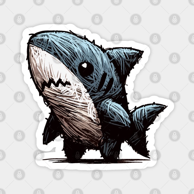 Doodle Stuffed Toy Shark Magnet by TomFrontierArt