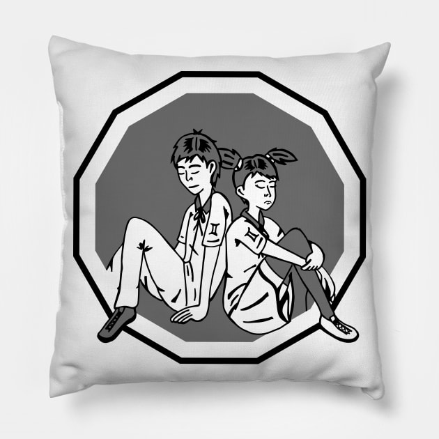 Astro Gemini twins Pillow by COLeRIC