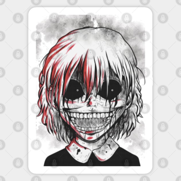 Bloody Horror Smile Anime Character Creepy Halloween - Bloody Face - Sticker | TeePublic Bloody Horror Smile Anime Character Creepy Halloween - Bloody Face - Sticker | TeePublic