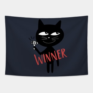 Cat is a winner Tapestry