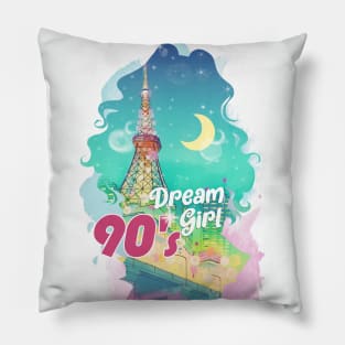 90's Dream Girl (shape version) Pillow